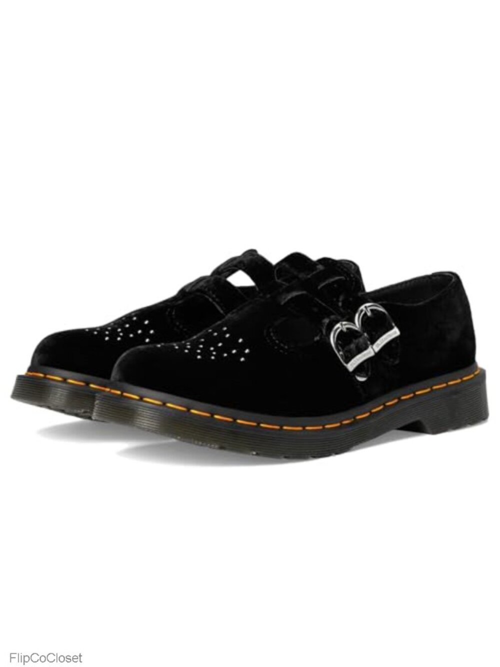 Vegan 8065 Mary Jane Flat Shoes Polyester AirWair Sole Brogue Studs